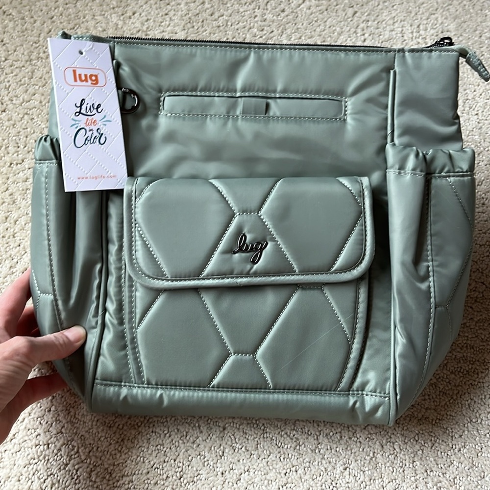 Lug Quilted Bag in Sage Green
